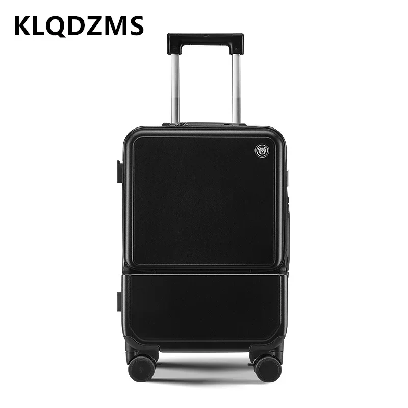 KLQDZMS-Valise d'Ordinateur Portable à Ouverture Frontale, Cadre en Aluminium, Chariot de 20 Pouces, 24 Pouces, ABS + PC avec Roues, Bagages Roulants