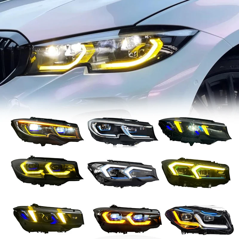 For 2019-2025 BMW 3 Series G20/G28 Headlight Assembly Modification Laser-Equipped Dual-Color White/Yellow Headlights