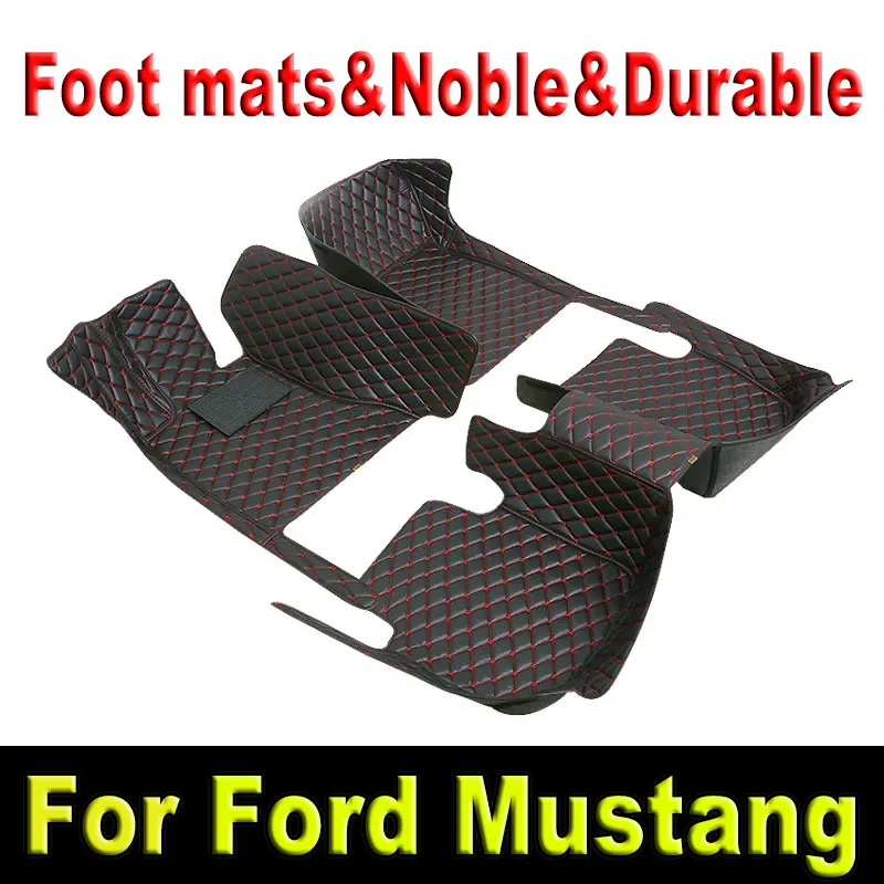 Car floor mats for Ford Mustang 2015-2022 2016 17 18 19 20 21 Custom auto foot Pads automobile carpet cover interior accessories