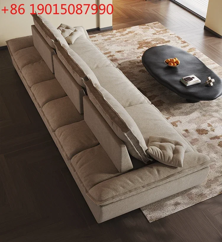 Sailing sofa removable backrest functional sofa super deep sitting wide fabric straight row leather sofa