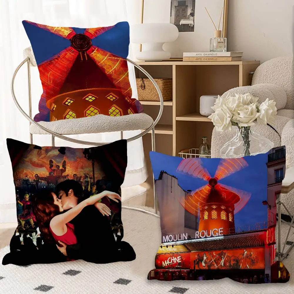 Classic Movie M-Moulin Rouge Maple Design Cushion Cover Happy Autumn Harvest decor Holiday Decorati Pillow Cover