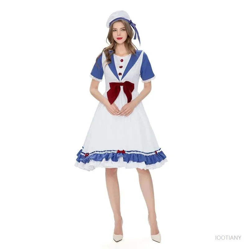 

Sexy Blue Sea Female Sailor Cosplay Costume Halloween Easter Carnival Party Sailing Royal Navy Camouflage Fancy Dress