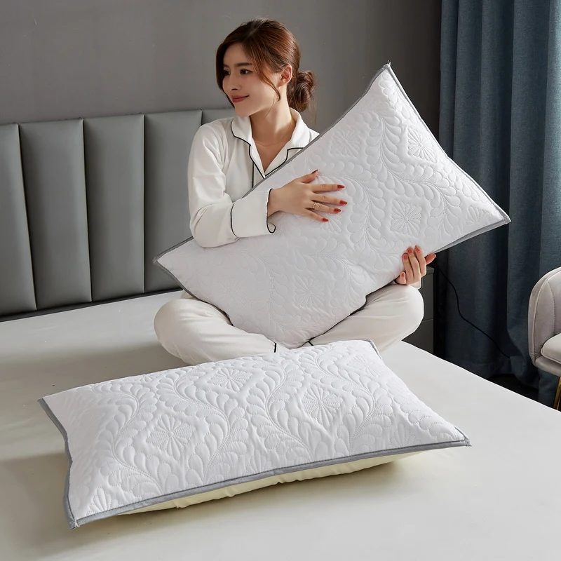 Northern Europe Double-deck Pillowcase Waterproof Anti-Mite Anti-Bacterial Quilted Cotton Pillow Case Bedroom Home Decoration