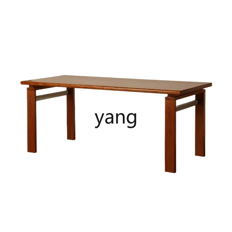 

YHM Solid Wood Dining Table Vintage Style Cherry Wood Large Board Table