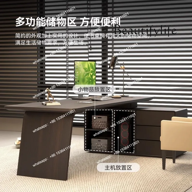 Italian desk study solid wood minimalist corner desk adult home designer high-end computer desk