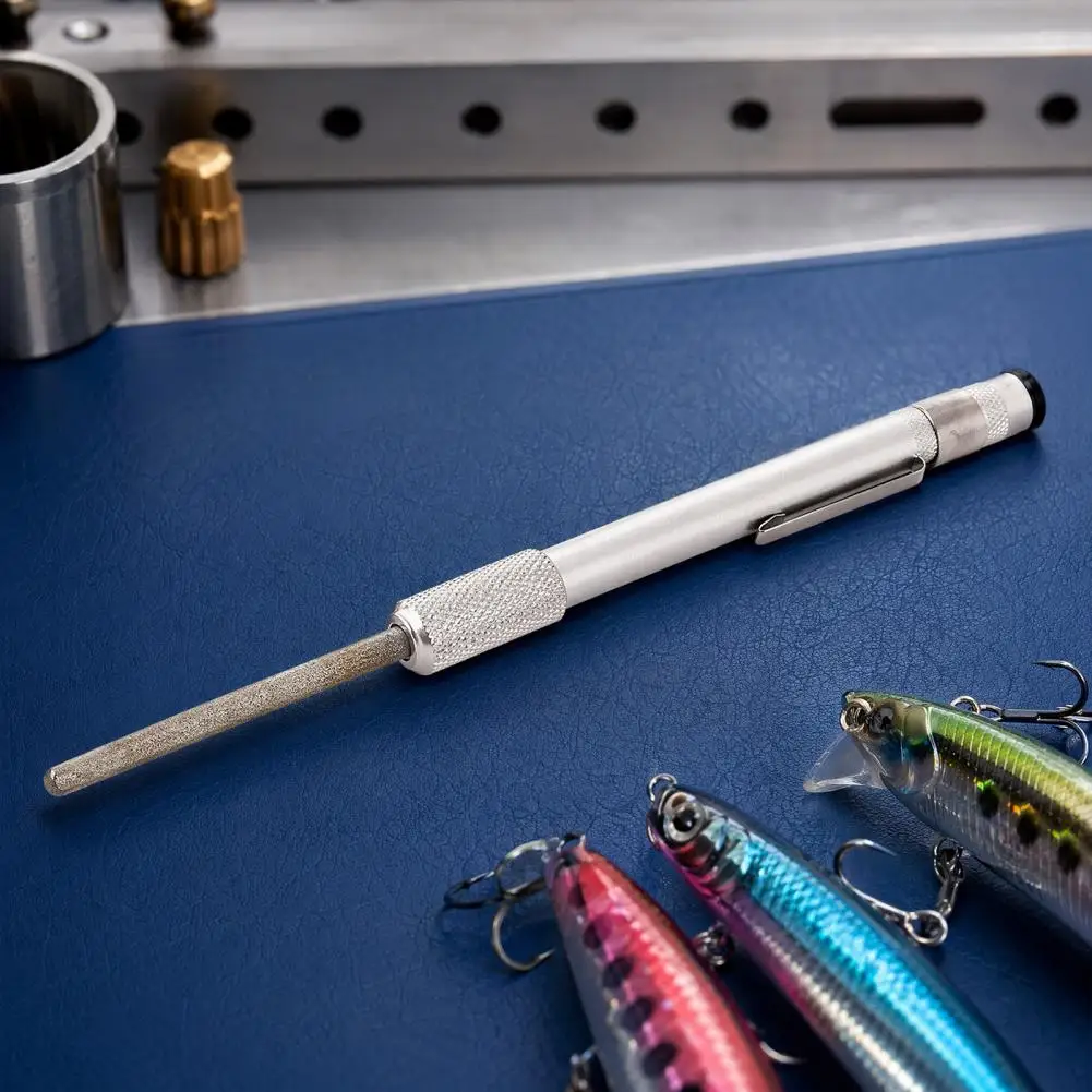 Fishing Tackle Sharpener Portable Pen Type Hook Sharpener Heavy Duty Metal Fishing Hook Sharpening Tool Cutter Sharpener Rod