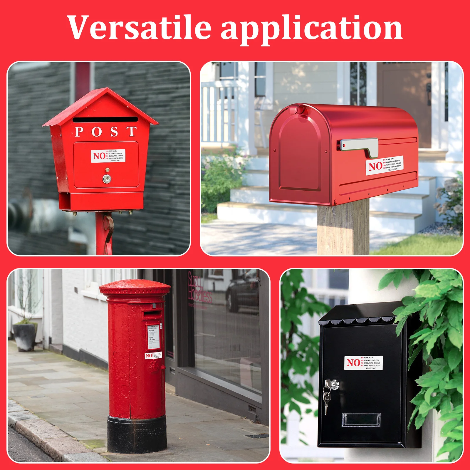 2 قطعة ملصق بريد غير المرغوب فيه مقاوم للماء ملصق ذاتي اللصق سهل التركيب أداة اتصال صندوق بريد الأعمال المنزلية #3