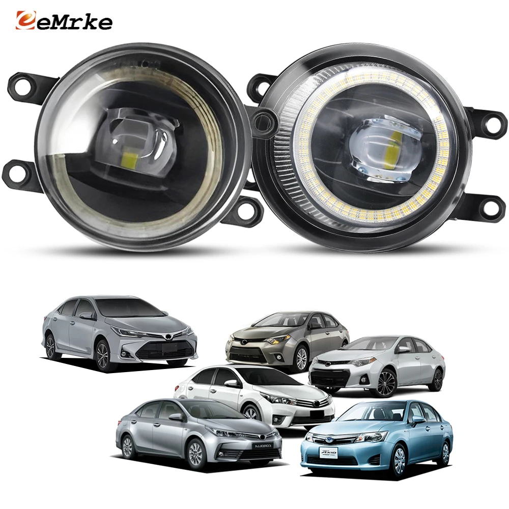 Halogen Or LED Fog Lights Angel Eye DRL Daylight For Toyota Corolla Altis E160 E170 E180 / Corolla Axio Fielder 2012 2013-2018