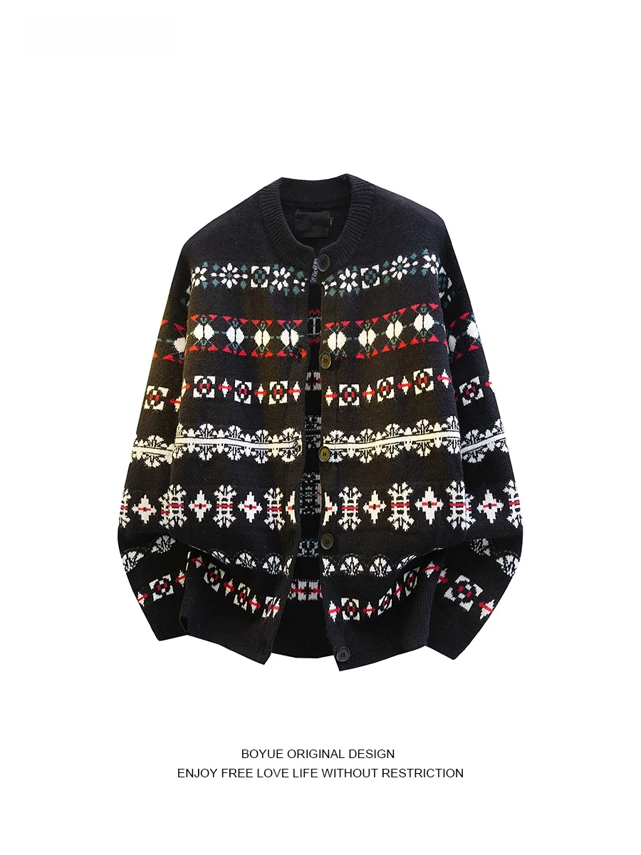 

Boyue Cisas Knitted Cardigan ex Faionable Casual Sweater Coat Button Design Winter Warm Long Sve round Ne Top