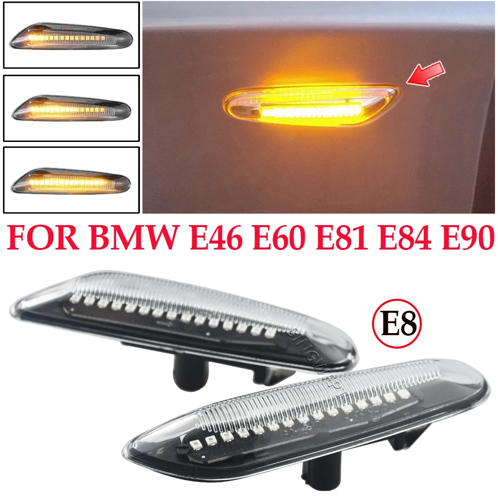 Car Led Dynamic Side Marker Turn Signal Light Indicator Blinker Lamp Signal Lamp For BMW E90 E91 E92 E93 E60 E87 E82 E46