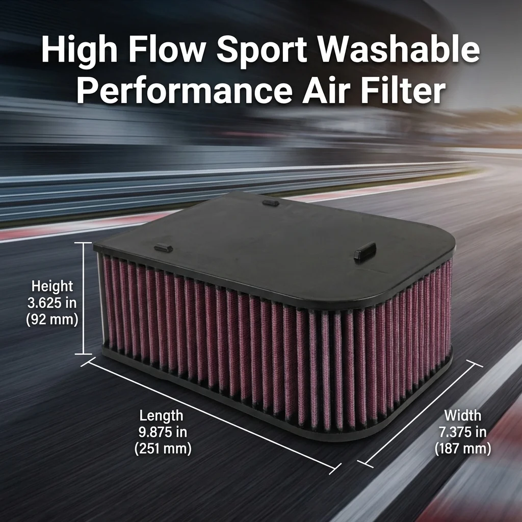 For Porsche Macan GTS Turbo 95B 2015- High Flow Sport Washable Performance Air Filter Intake System Replacement E-0660 95B129620