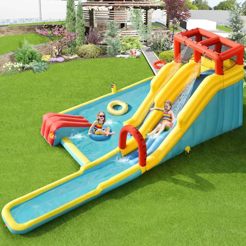 7-in-1 Inflatable Dual Slide Water Park Bounce House Without Blower view 5