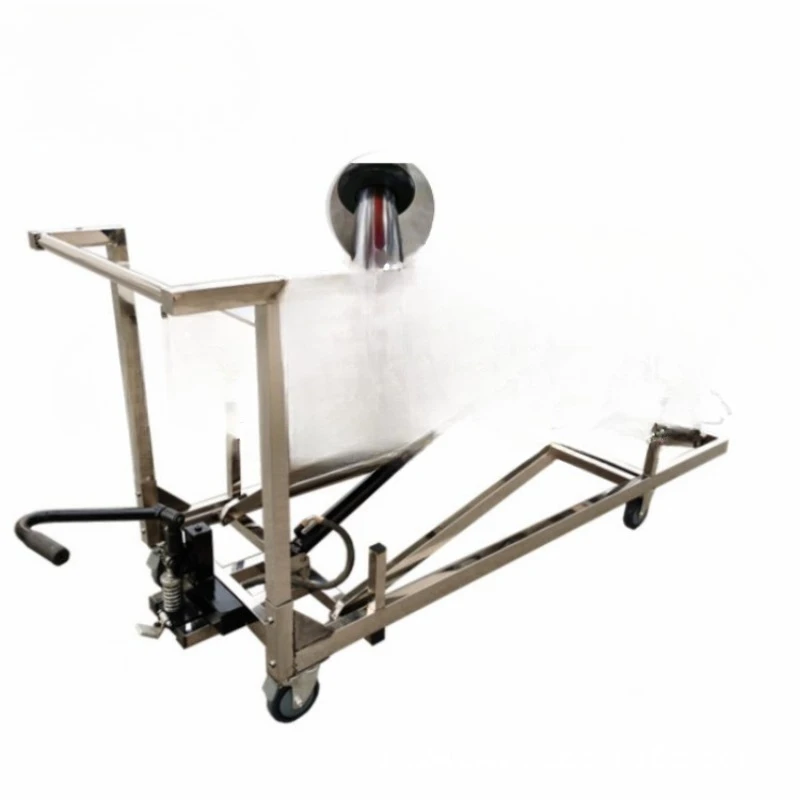 All stainless steel hydraulic, mortuary body freezer auxiliary body cart