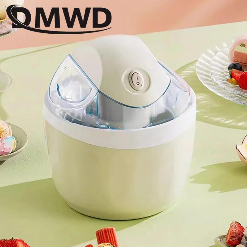 Soft Serve Ice Cream Machine Blender Automatic Snow Cone Milkshake Mixer Icecream Maker Sorbet Fruit Dessert Yogurt Freezer 1L