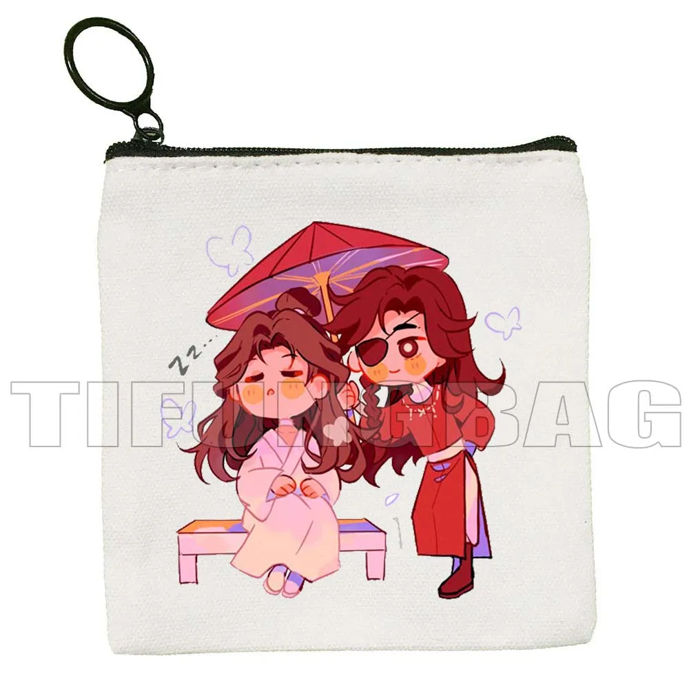 Chibi HuaLian TGCF Tian Guan Ci Fu Heavenly Blessing Xie Lian Quotes Hua Cheng San Lang Coin Purse Key Case Bag Wallet Pouch