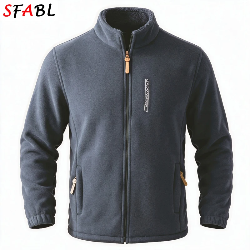 Winter Zip Up Training Jacket Men Fleece Liner Men's Fleece Jacket Soft Heating Windbreaker Jacket Outdoor Sportswear Coats Man