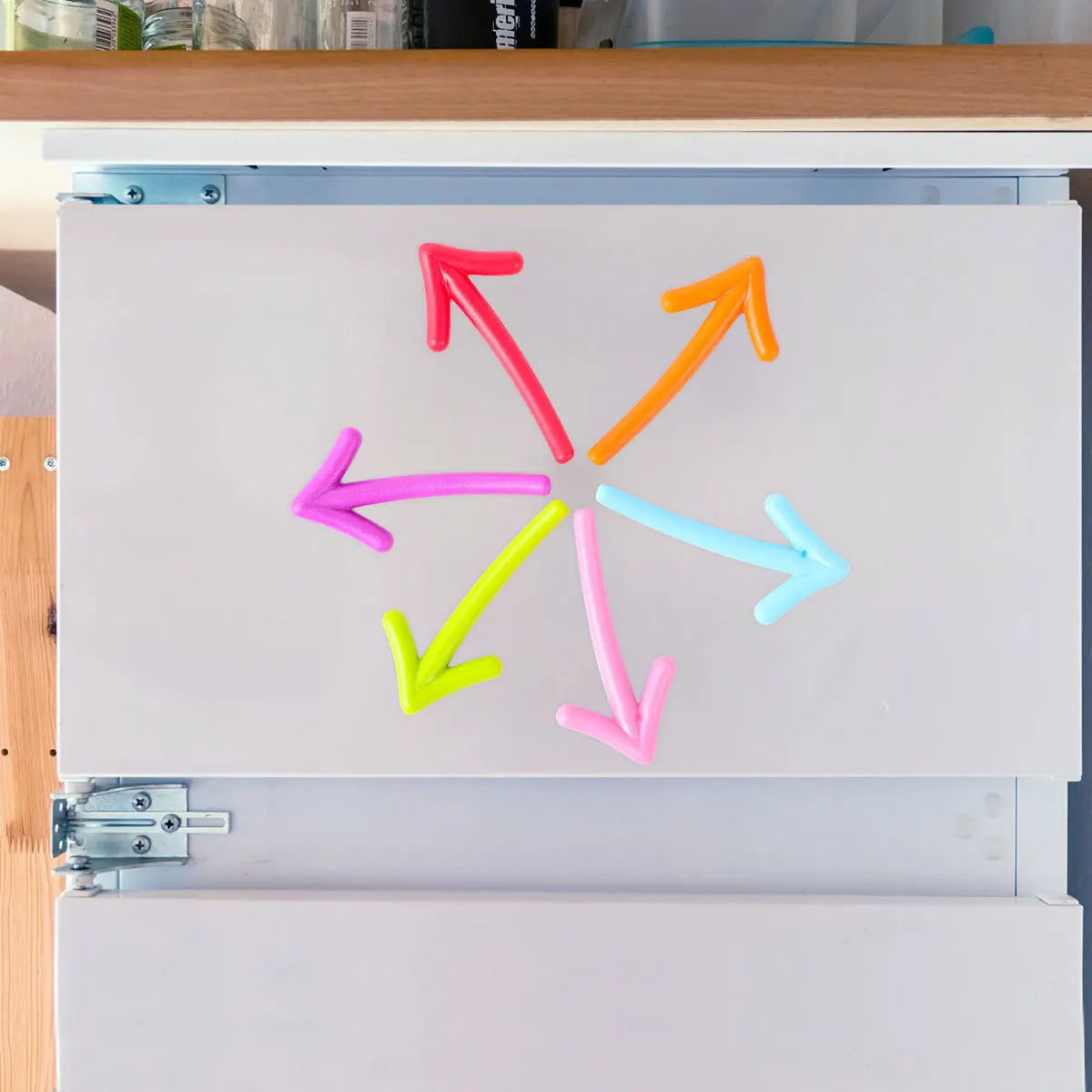 

6Pcs Colorful Arrow Magnetic Refrigerator Magnets Set Small Fridge Stickers Decoration Reminder Notes Holder Fridge Decoration