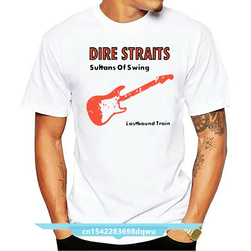 

New Dire Straits Sultans Of Swing Rock Band Logo Men's White T-Shirt Size S-3XLX