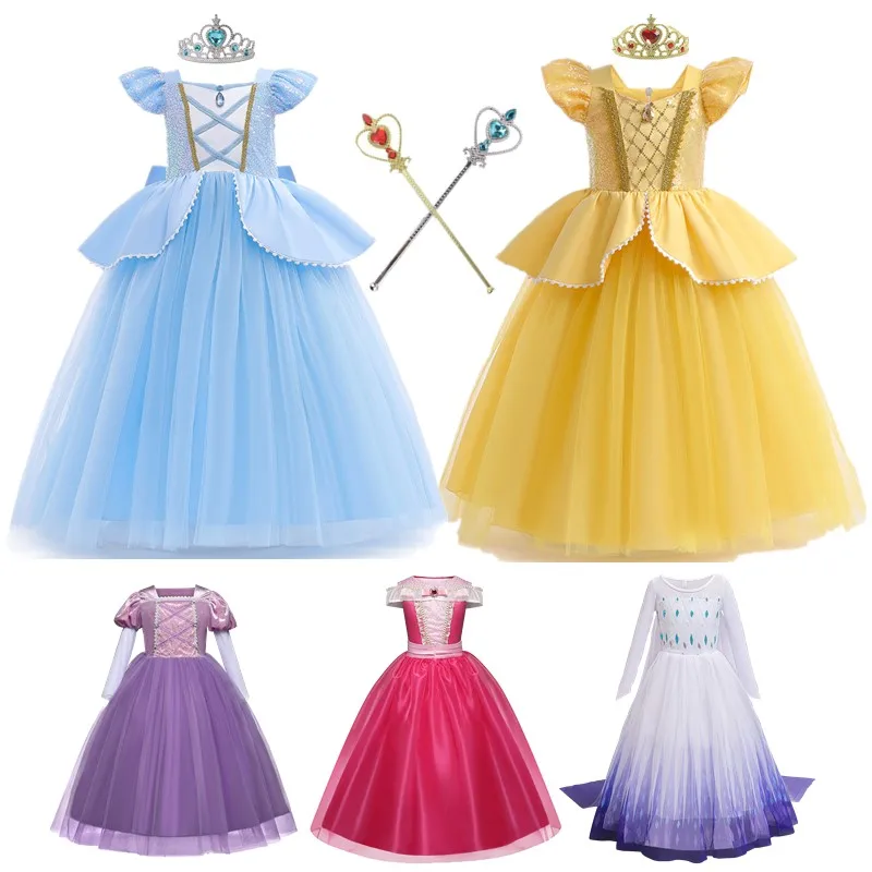 Belle Dres for Girl 2024 Halloween Costume for Kids  Easter Carnival Party Cosplay Dress Up Fantasty Birthday Princess Costume