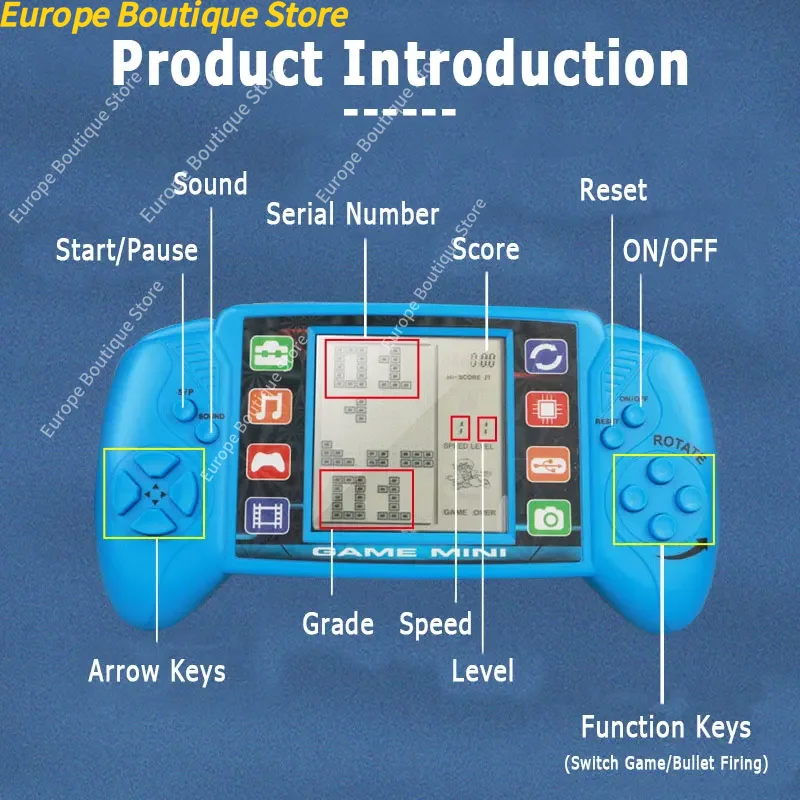 3.5 Inch Large Screen Pocket Handheld Game Players Classic Retro Game Machine Kids Children Electronic Toys Game Console