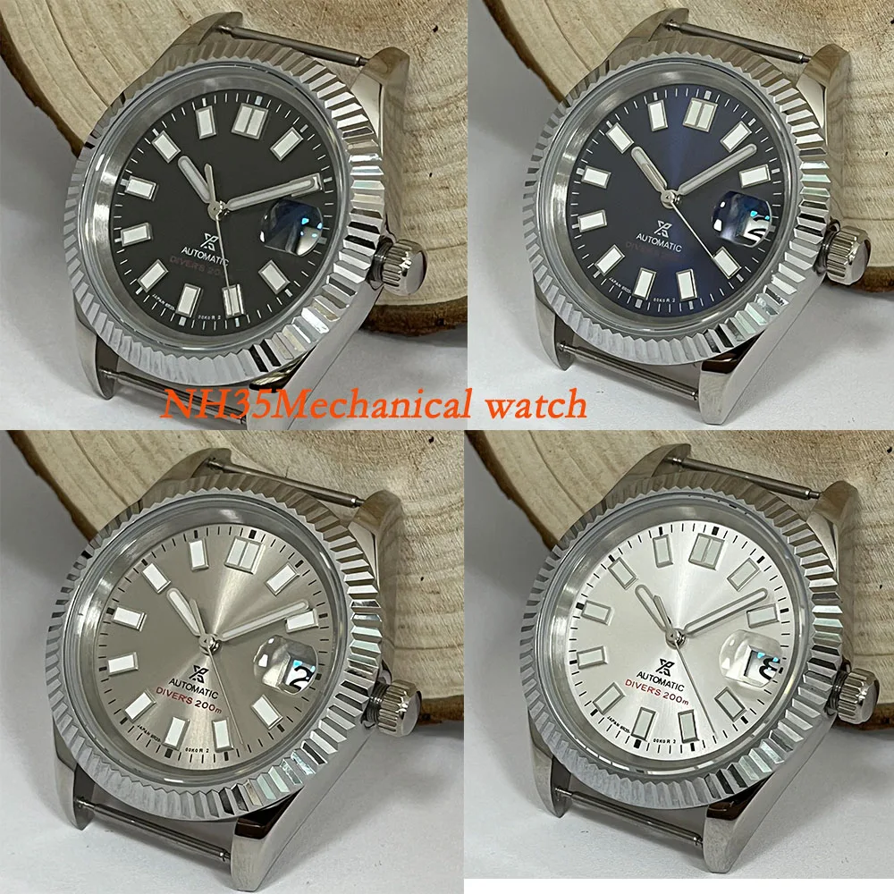 

39mm NH35 movement mechanical wristwatch, stainless steel men's watch, sapphire glass unisex men's watch, semi-finished product