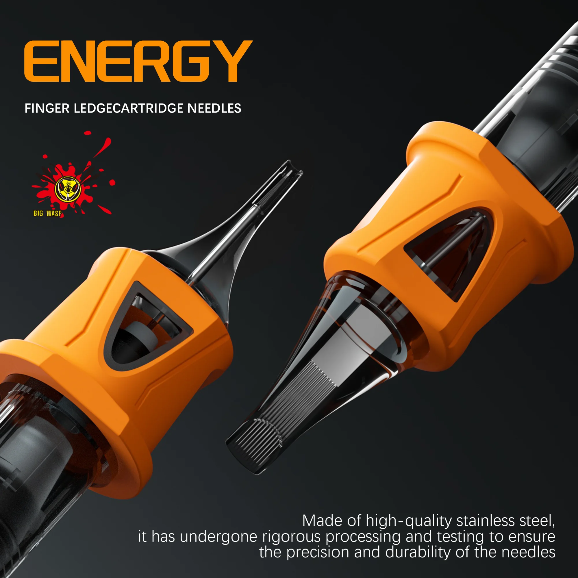 BIGWASP 50 ピース/箱混合カートリッジタトゥー針使い捨てシリコーン滅菌安全タトゥー針タトゥーマシングリップ