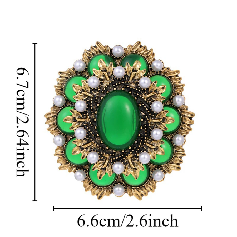 خمر الباروك الأخضر زوبعة سموكي ليف تصميم المرأة المحكمة نمط بروش زي سترة اكسسوارات هدايا العيد