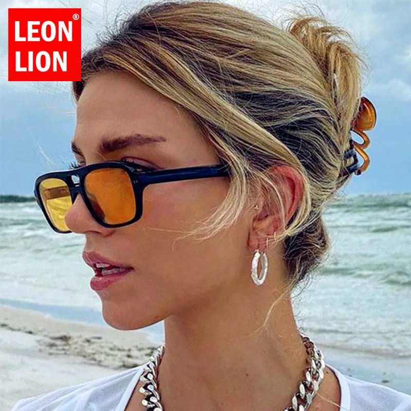 LeonLion 2023 Vintage Sunglasses Women Double Beam Glasses Women/Men Luxury Brand Eyewear Women UV400 Gafas De Sol Hombre