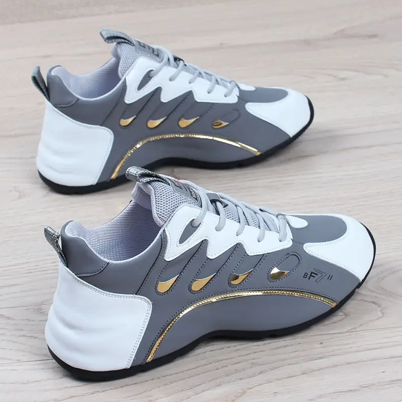 Men New Fashion Casual Sneakers for Light Soft Breathable Vulcanize Shoes High Quality Soft Leather Sneakers Zapatillas De Mujer