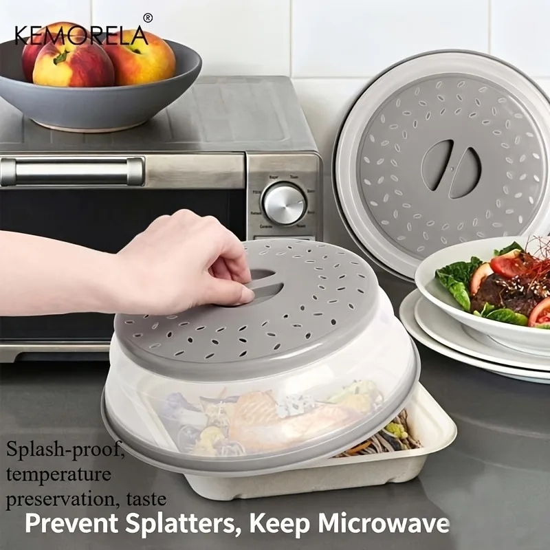 Microwave Oven Splash Cover with Retractable Heating Cover And Foldable Refrigerator Cover - Dishwasher Safe, Microwave Safe