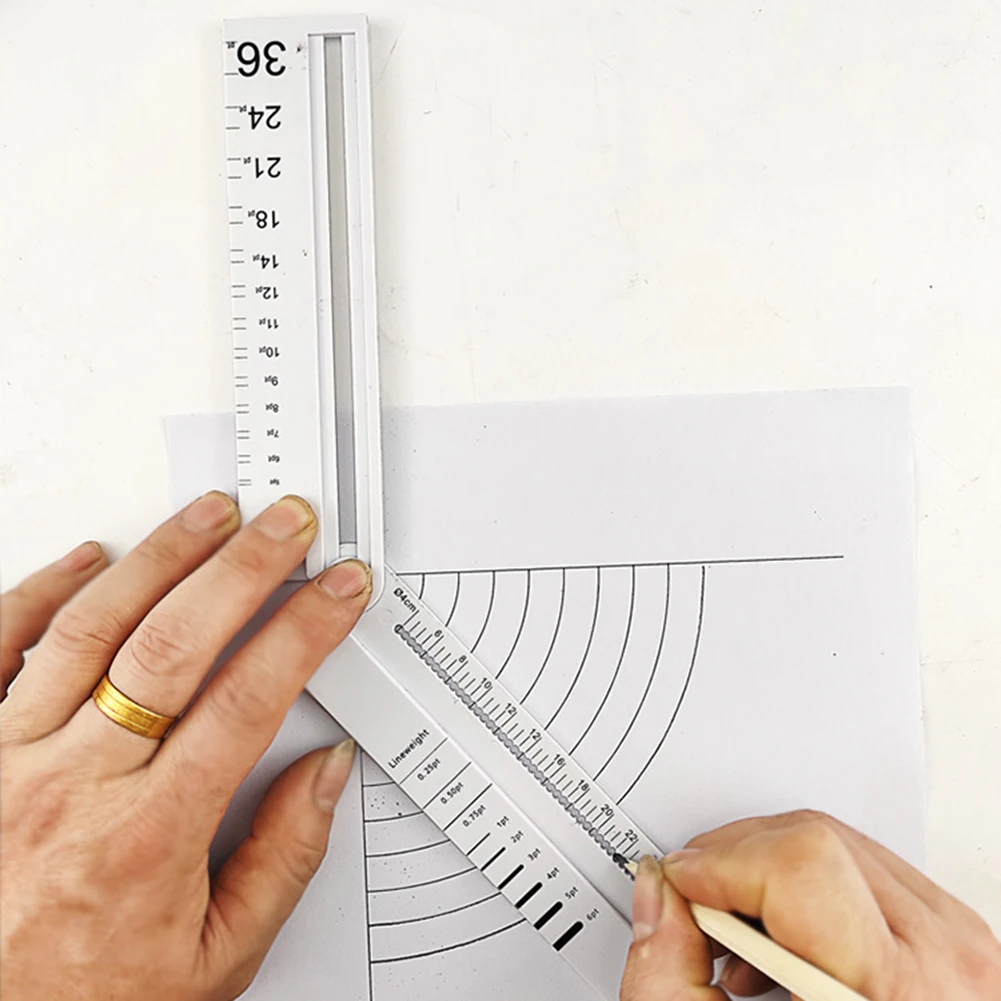 Penggaris gambar Multifungsi, alat ukur kedataran geometris matematika, penggaris mengajar DIY