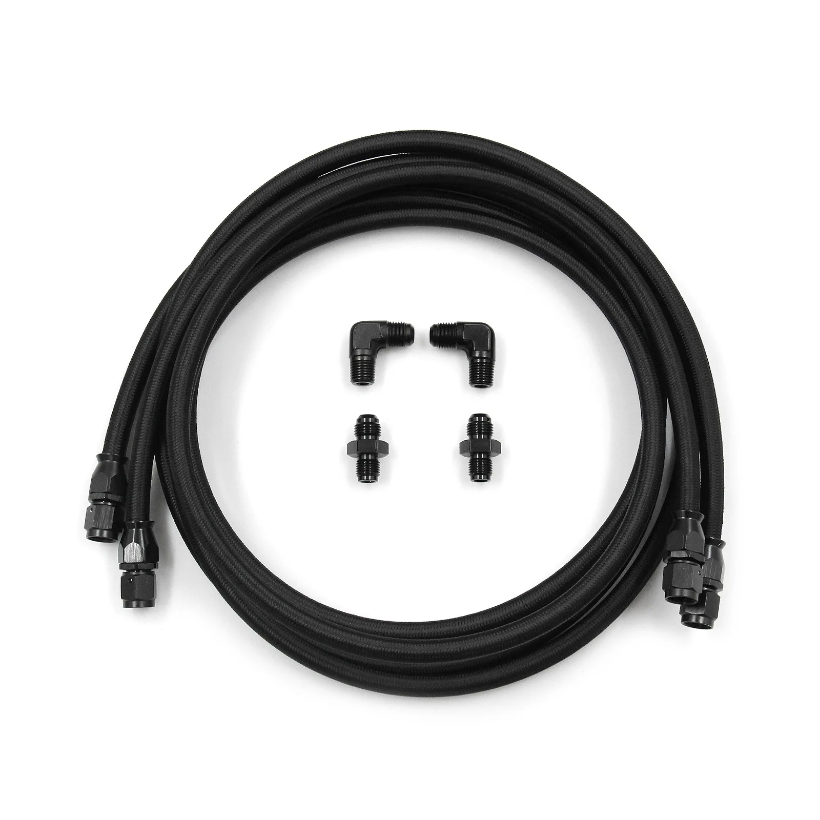 6AN 7FT PTFE Transmission Cooler Line Set, Replacement for GM 4L60 700R4 TH350 TH400