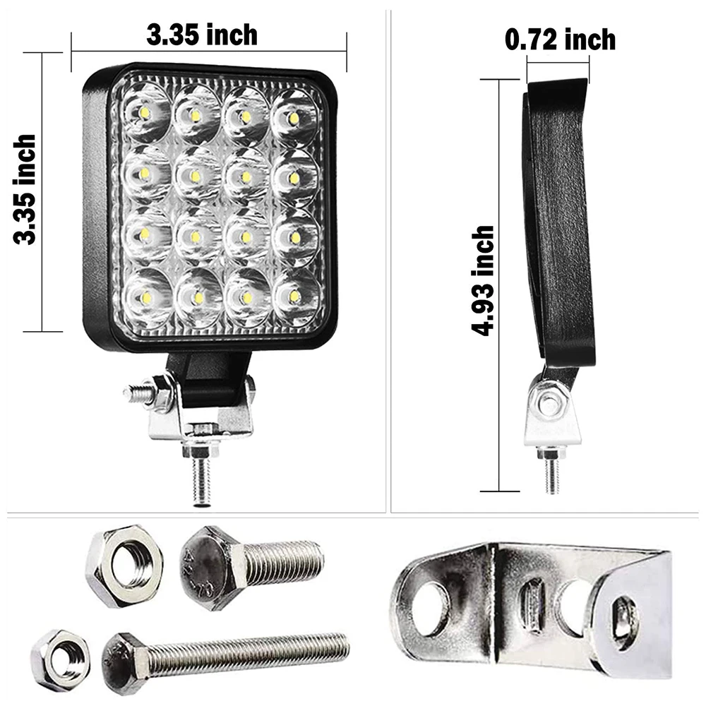 2PCS Car LED Light Bar 42W 48W Work Light Offroad Spotlight For Trucks Tractor Boat SUV ATV 12V 24V LED bar fog Headlight