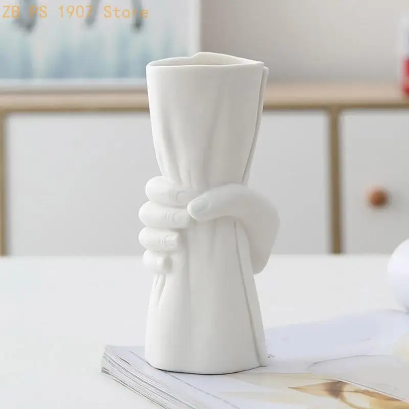 Creative Nordic DIY Flower Vase Silicone Mould Hand Shaped Silicone Concrete Molds Handmade Cement Crafting Tools 55KA