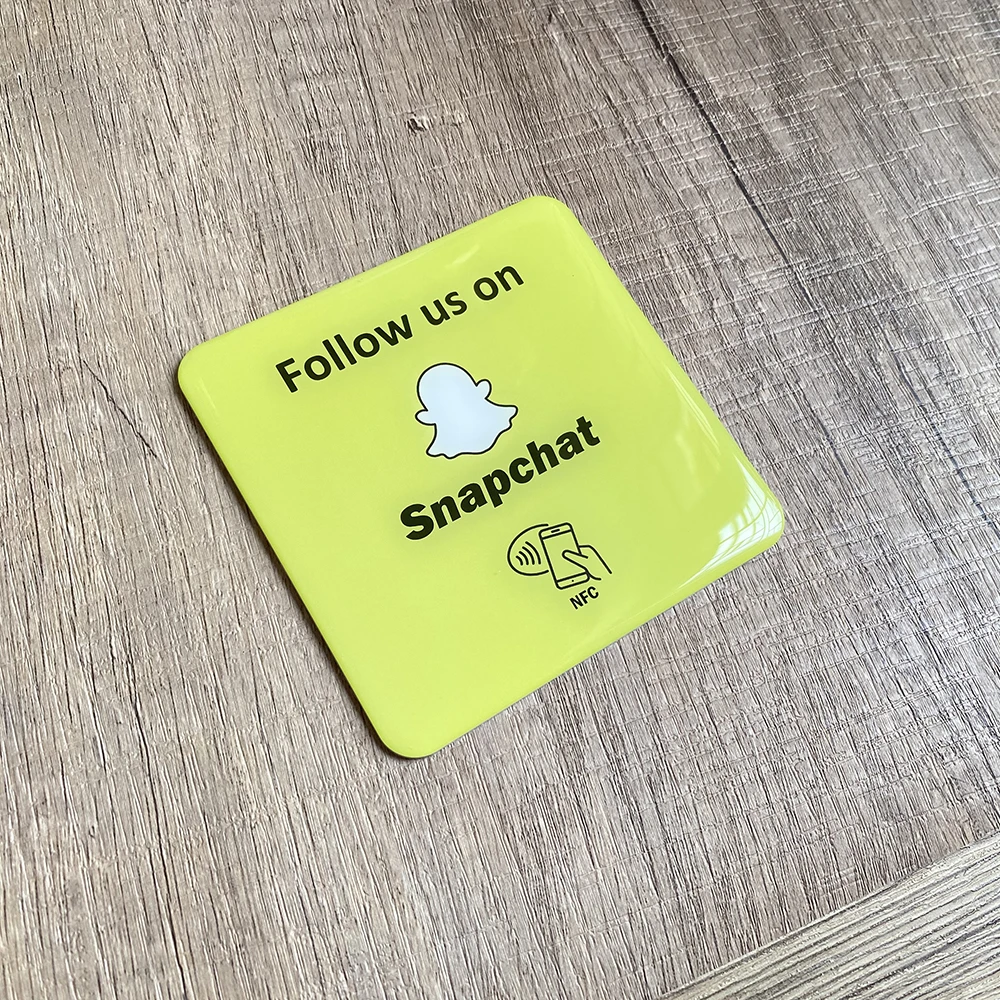 3.93“ 10cm NFC Tap Follow us on Instagram Facebook Sticker Waterproof Epoxy Circle Instagram Plate