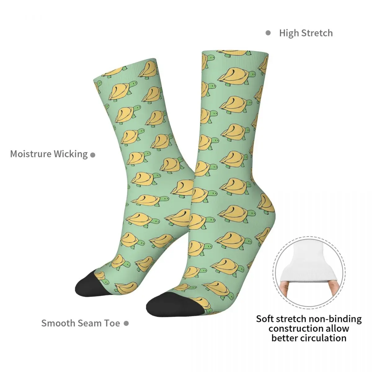 Turtellini Turtle Noodle Cute Tortellini Tortoise Socks Absorbing Stockings All Season Long Socks for Unisex Birthday Present