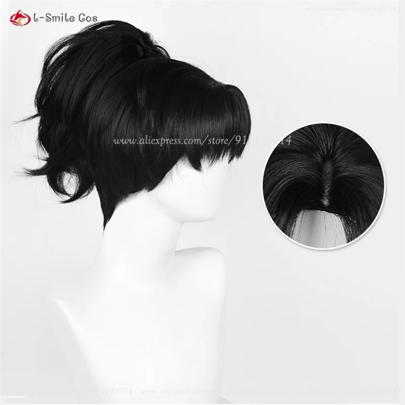 An-An Lee Cosplay Wig Inuyasha Kagura Wig 30cm Black Heat Resistant Synthetic Hair Halloween Anime Cos Wigs Props