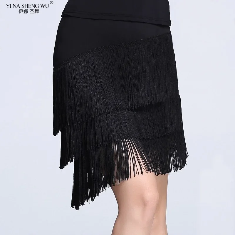 

Latin Dance Skirt Sexy Women Chacha Samba Tango Layers Tassels Fringes Dresses Competition Performamnce Salsa Lady Latin Costume