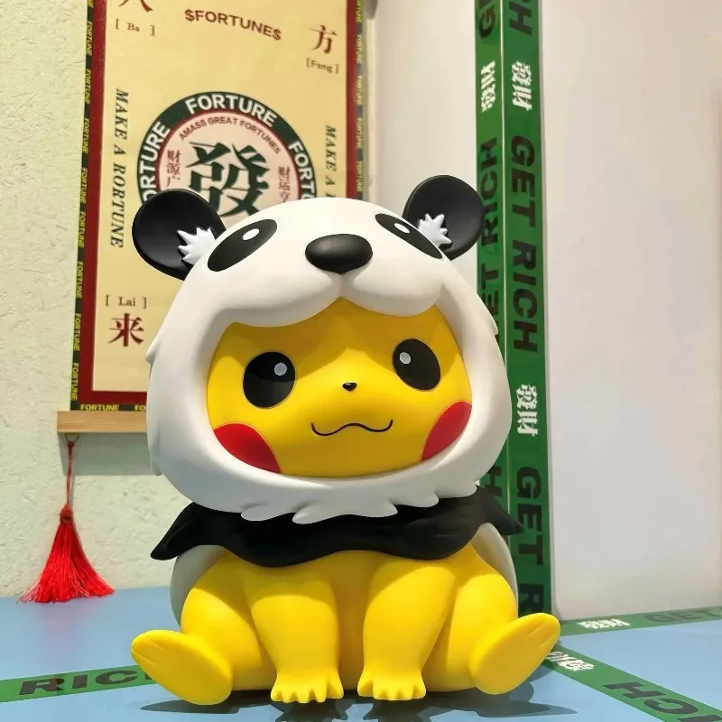 

Large 32cm Pokemon Panda Pikachu Figure Cartoon Anime Figurine Home Decoration Ornament Gift for Kids Girls