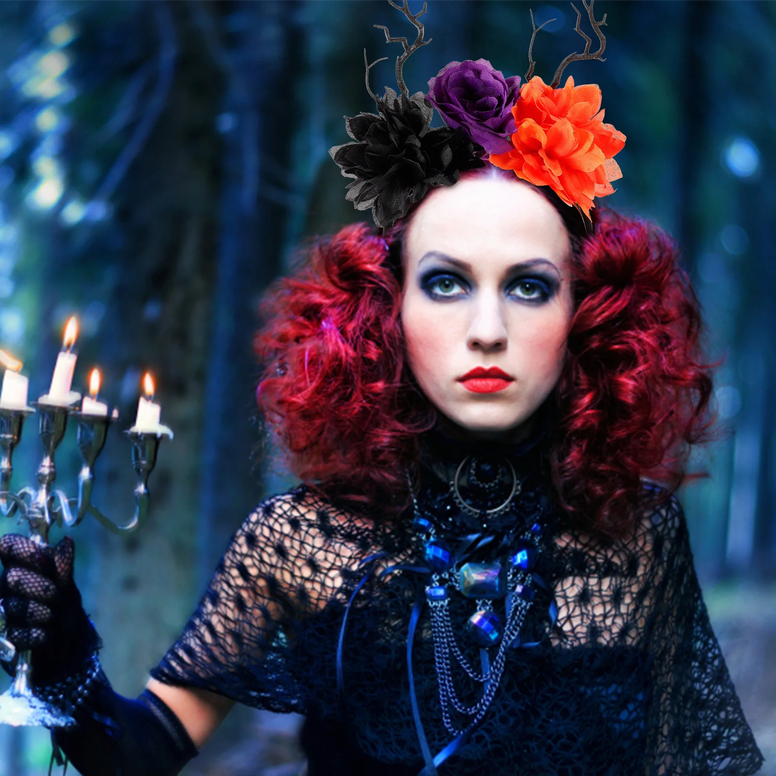 

Elegant Floral Headband Women Cosplay Hair Accessory Costume Prop Party Headband Halloween Elements Hair Hoops Decorative