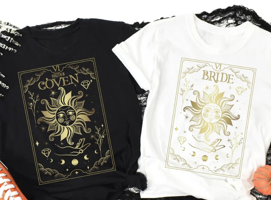 

bride coven tarot card tshirt Celestial Witchy Bachelorette Party Top Tee Shirt