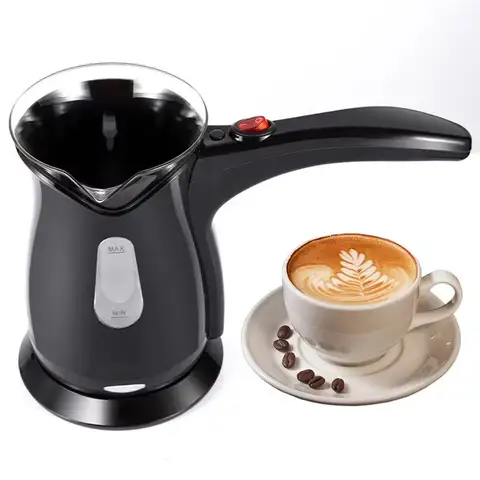 【FUXQ】Mocha Italian Greek Turkish Coffee Maker 500W Electric Coffee Pot 4-5 Cup Capacity Fast Brewing EU Plug