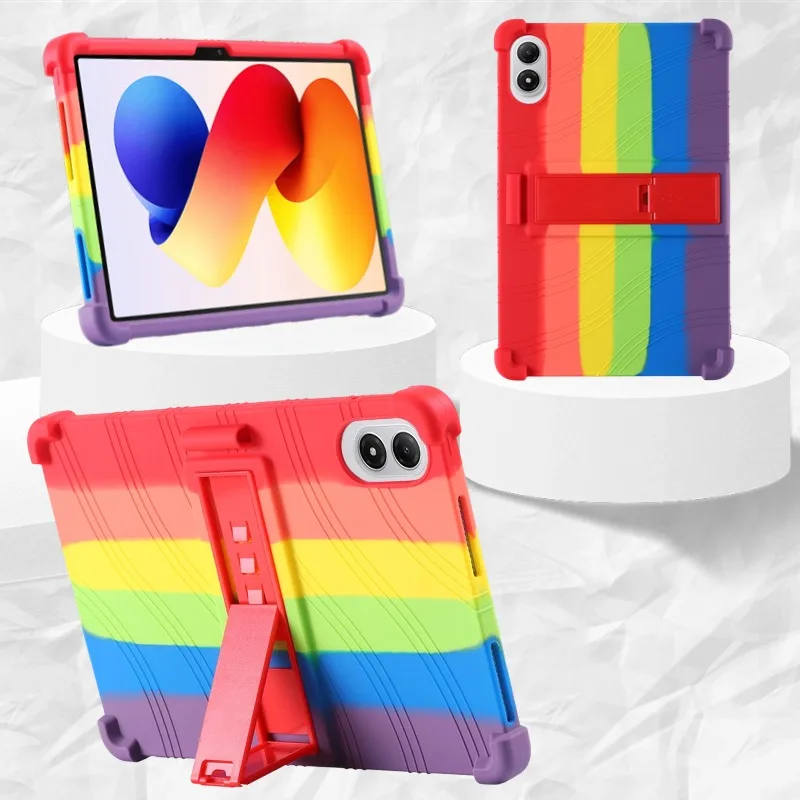

Soft Silicone Kids Safe Case for Xiaomi Poco Pad Mini 8 7 6 6S 5 Pro Redmi K Pad 2 Pro SE Adjustable Stand Cover Shockproof Capa