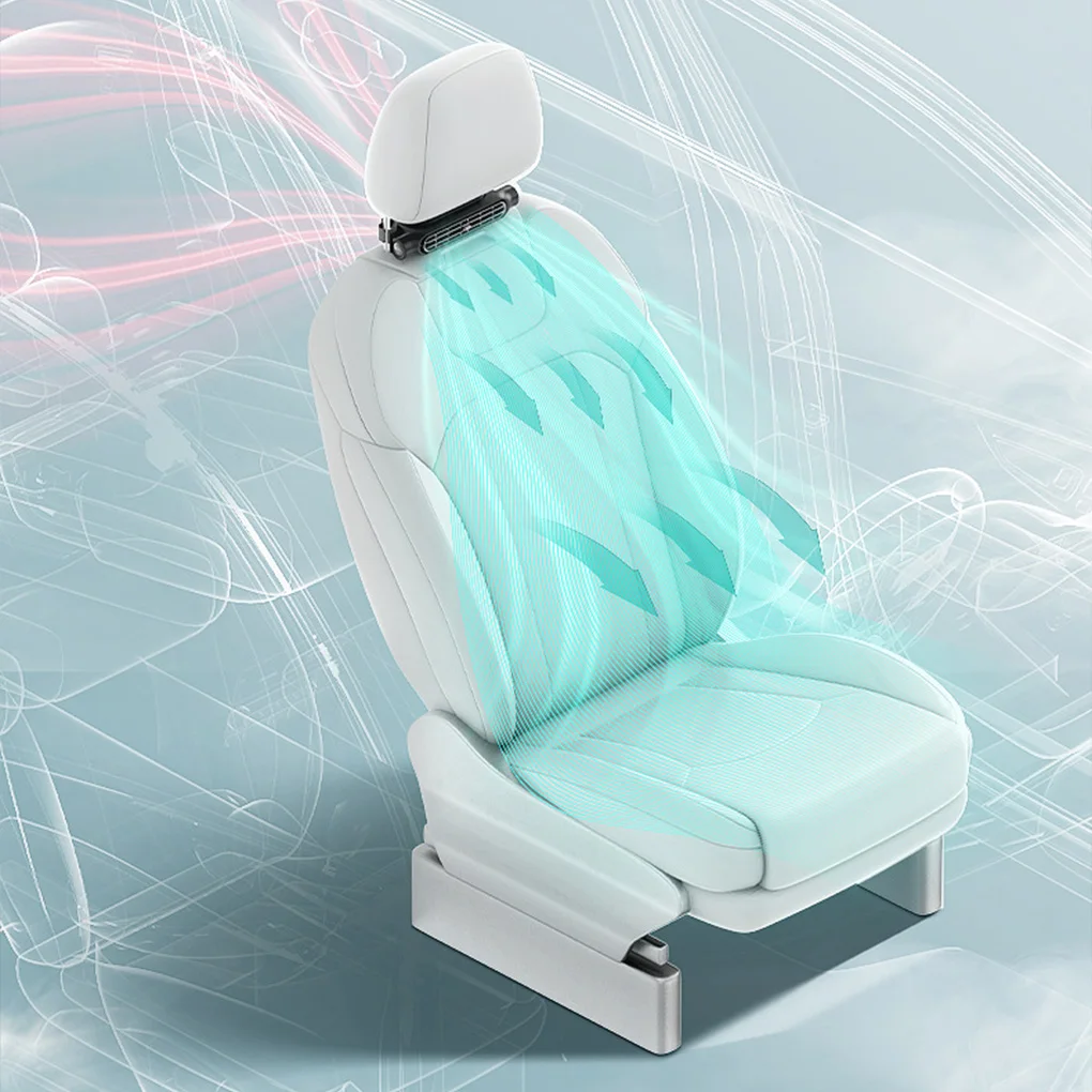 Car Seat Fan 3 Speeds Adjustable Car Interior Rear Headrest Fan Cooler Air Cooling Fan Rear Seat Ventilator Car Accessories