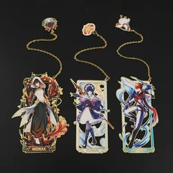 Genshin Impact Delicate Game Figure Metal Bookmarks for Game Fans Students Friends