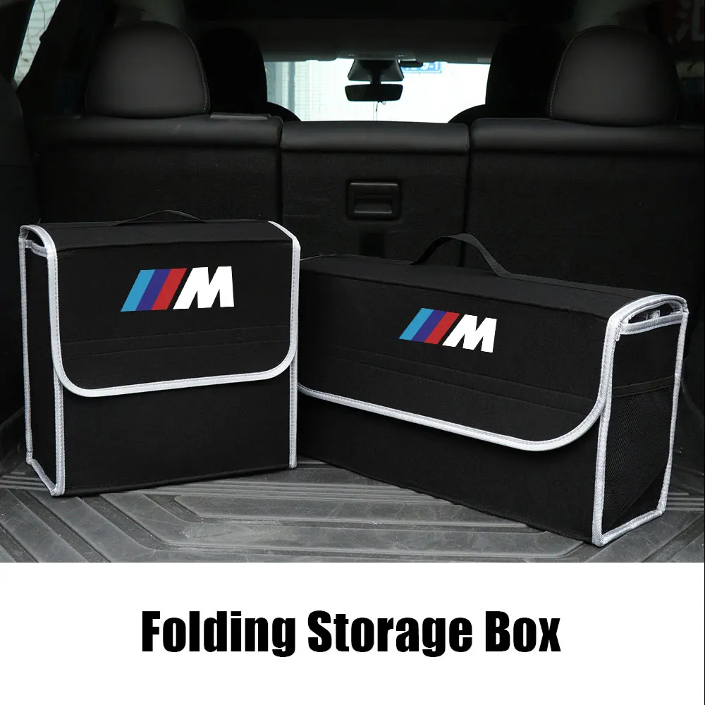 1pc Car Trunk Storage Bag Felt Cloth Organizer Box Collapsible Auto Badge Tools Case For BMW Performance E46 E90 E60 F30 F10 E36