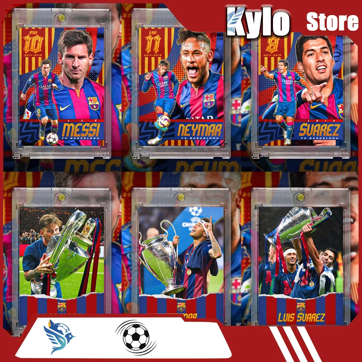 Original messi neymar luis suez futebol estrela cartões presente coleção cartão proteção de tijolo alta qualidade 1 conjunto completo