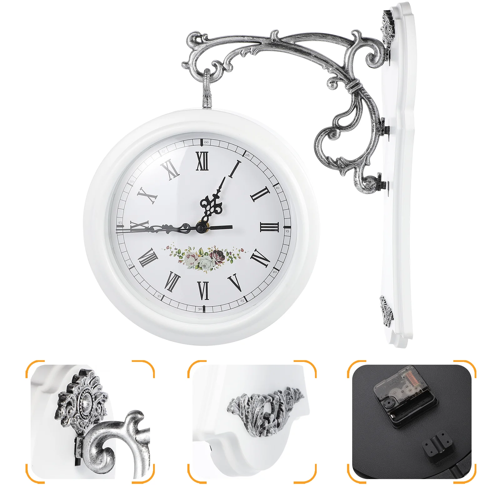 

Clock Sided Rotatable Hanging Rotated Wall European Style Home Clocks