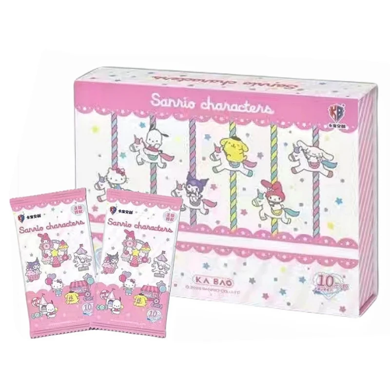 Vendita calda nuova scatola originale Sanrio Cartoon personaggi carini Kuromi Kitty Cinnamoroll Melody Collecting hobby Card regalo per bambini