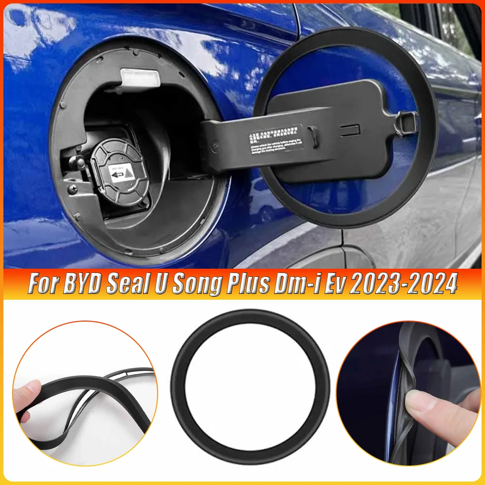Sealing Ring & Exterior Decoration Sticker for BYD Song Plus DM-i EV 2023-2024 Charging Cover Car Exterior Accessories